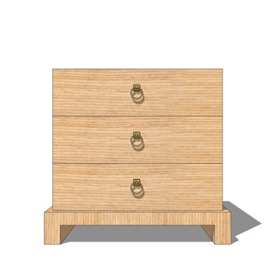 现代实木床头柜su模型