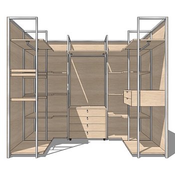 现代衣柜su模型