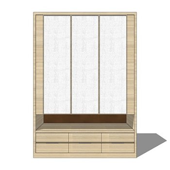 新中式衣柜su模型