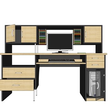现代书桌su模型
