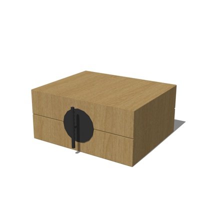 现代实木储物箱su模型