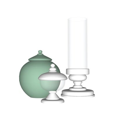 现代陶瓷罐烛台灯摆件su模型