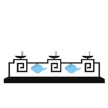 新中式烛台灯摆件su模型