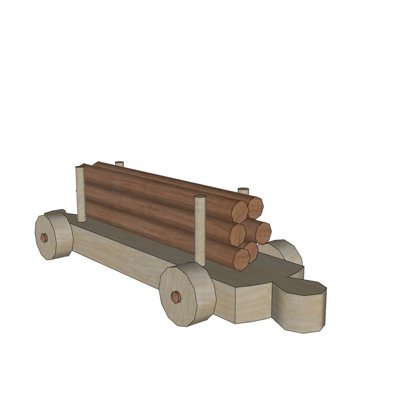 现代木头车摆件su模型