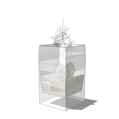 现代玻璃花瓶su模型