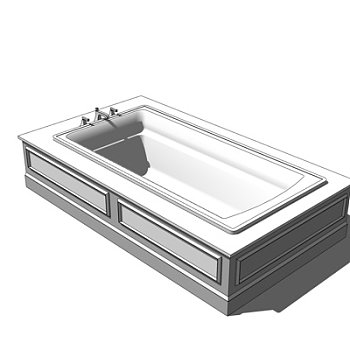 现代浴缸su模型