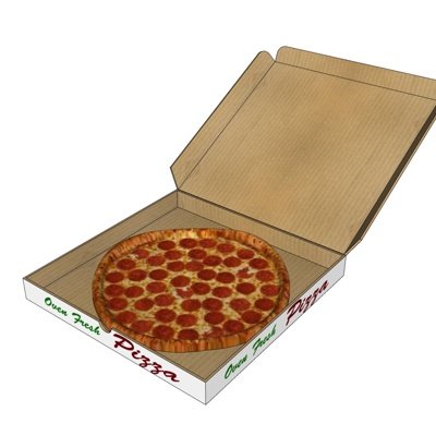 现代披萨食品su模型