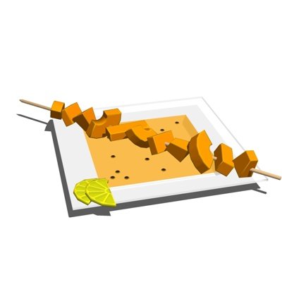 现代木瓜串食品su模型