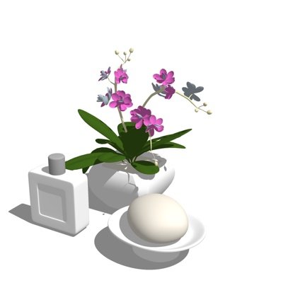 现代花卉香水摆件su模型