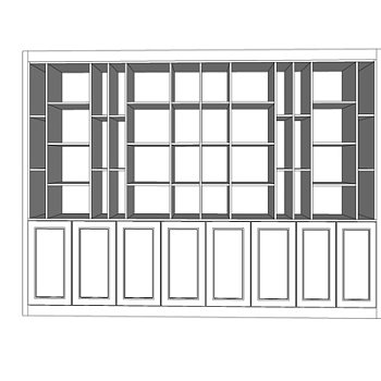 现代实木装饰柜su模型