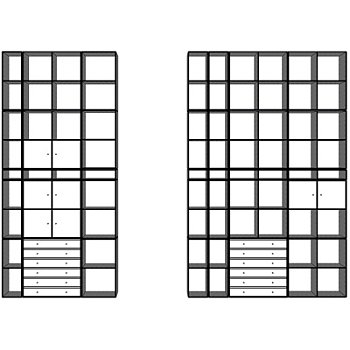 现代实木装饰架su模型