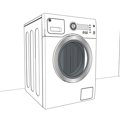 现代洗衣机su模型