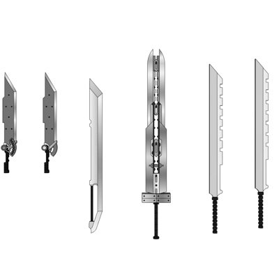 现代刀剑玩具su模型
