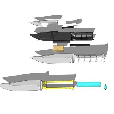 现代金属匕首su模型