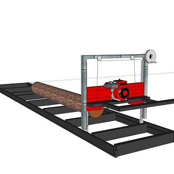 现代木头切割机su模型