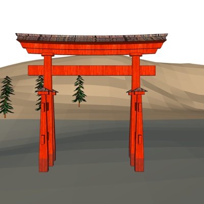 日式神社鸟居su模型