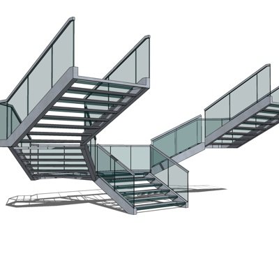 现代室外楼梯su模型