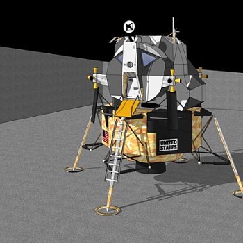 现代登月舱su模型