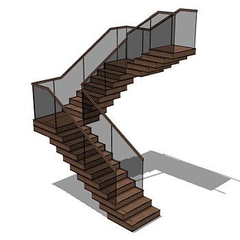 现代楼梯su模型