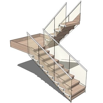 现代楼梯su模型