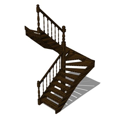 中式楼梯su模型