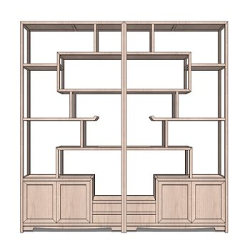 新中式博古架su模型
