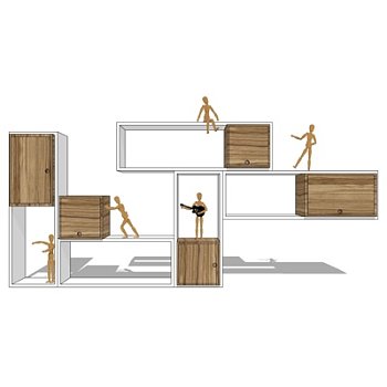 现代装饰柜su模型