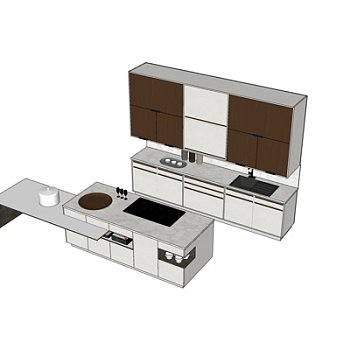 现代橱柜su模型