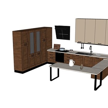 美式橱柜su模型
