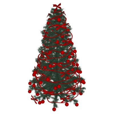 现代圣诞树su模型