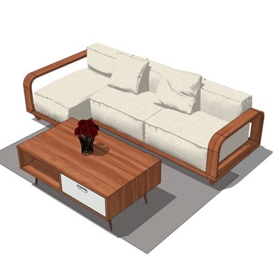 现代多人沙发su模型