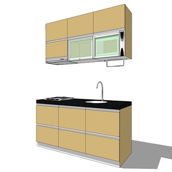 现代橱柜su模型