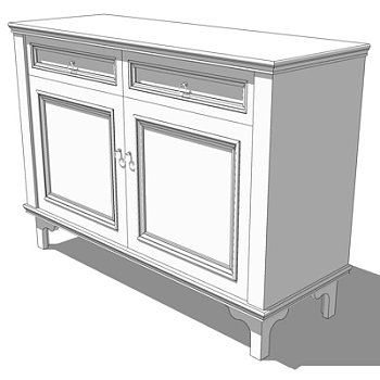 新中式边柜su模型