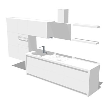 现代橱柜su模型