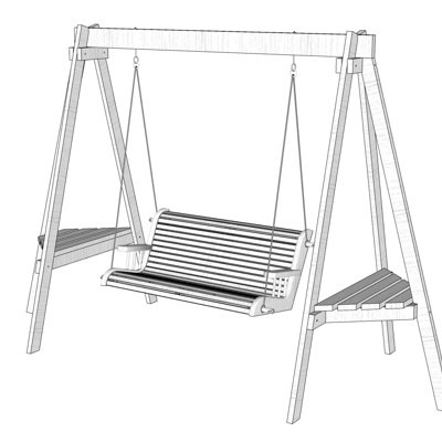 美式吊椅su模型