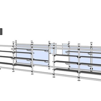 现代超市货架展架su模型
