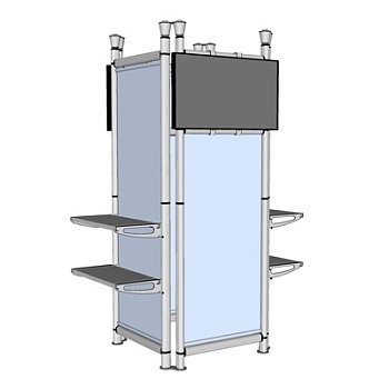 现代超市货架展架su模型