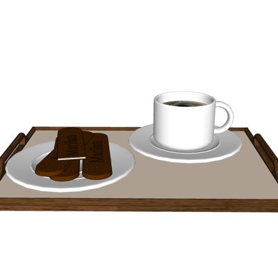 现代咖啡糕点食物su模型