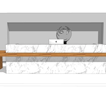 现代简约接待台su模型