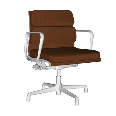现代棕色布艺办公椅su模型