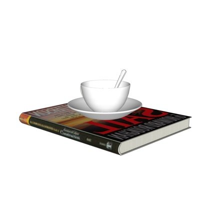 现代书本咖啡杯su模型