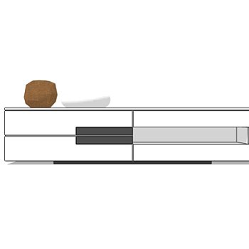 现代实木电视柜su模型