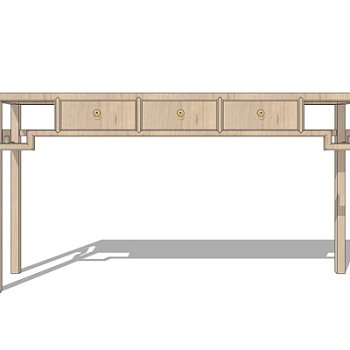 现代实木端景台su模型