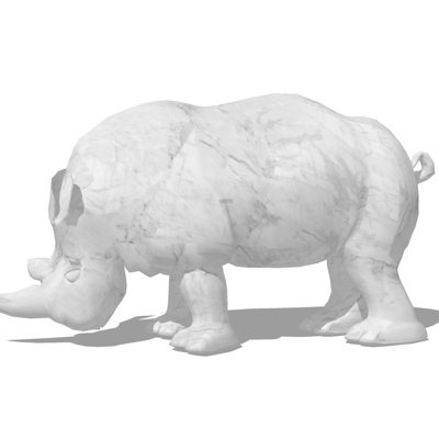 现代犀牛雕塑摆件su模型