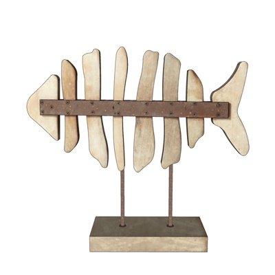 现代木质鱼骨摆件su模型