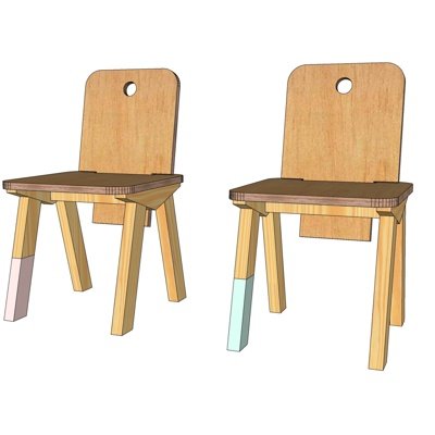 北欧实木儿童椅su模型