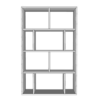 现代实木装饰架su模型