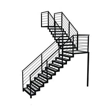 现代金属楼梯su模型
