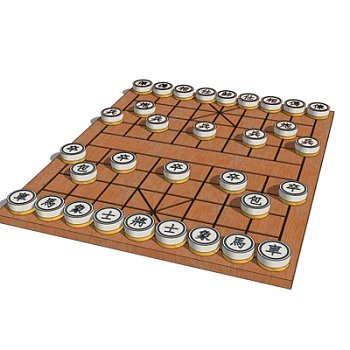 中式实木象棋su模型