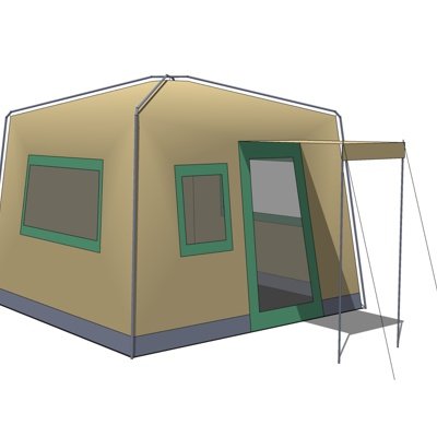 现代户外帐篷su模型